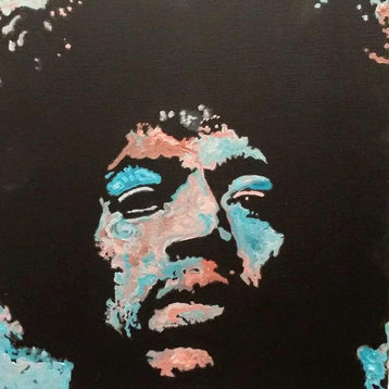 Canvas Painting Jimi Hendrix Art 24"x24" by Matt Pecson