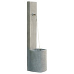 Campania International - Echo Wall Water Fountain - The Echo water feature makes a bold statement, it features water flowing at a perfect rate, creating a dynamic visual display and soothing sounds of water in motion. Crafted of fiber reinforced cast stone concrete makes it incredibly durable and smooth and it comes in a wide variety of gorgeous finish options making it easy to customize according to your taste.