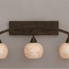 Toltec Lighting Bow 3-Light Bath Bar, Bronze, 6" Seashell Glass