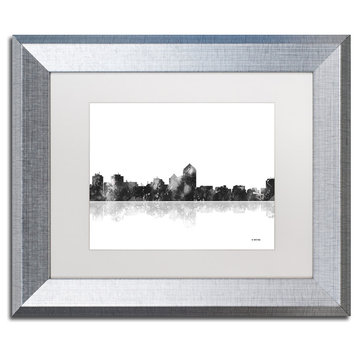 Watson 'Albuquerque New Mexico Skyline' Art, Silver Frame, 11"x14", White Matte