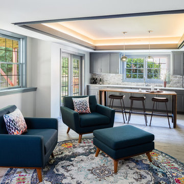 Social Seating Room and Open Concept Kitchen
