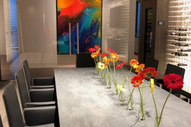 Huge minimalist dining room photo in Dallas