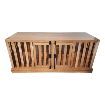 Custom White Oak Dog Kennel Cabinet – Furniture-Style Built-In