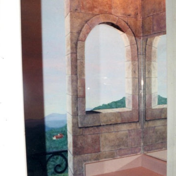 3D mural in powder room - after