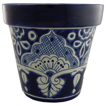 Mexican Ceramic Flower Pot Planter Folk Art Pottery Handmade Talavera 19