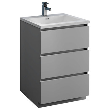 Fresca Lazzaro 24" Gray Cabinet With Integrated Sink