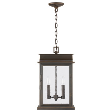 Bolton Two Light Outdoor Hanging Lantern, Oiled Bronze