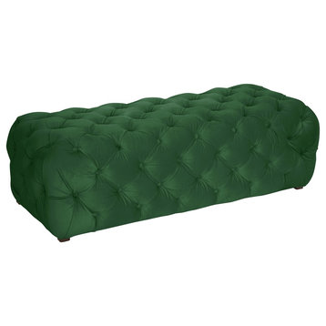 Sabel Tufted Bench, Fauxmo Emerald