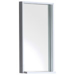 Fresca - Allier Mirror With Shelf, White, 16" - Add style and function to your bathroom. This attractive rectangular mirror is sleek and stylish with clean lines and a retro feel. The glass is recessed from the frame which creates a bordered effect on the top and sides. The ledge shelf along the bottom of this lovely mirror offers an optional spot to hold a soap dispenser, decorative accent or any essentials that you'd like to keep close at hand. This bathroom mirror with shelf has a solid construction and a clean White finish to blend beautifully with any style of bathroom decor. It measures 16" in width and is 31.5" in length - just perfect for taking a quick glance before you head out the door in the morning.