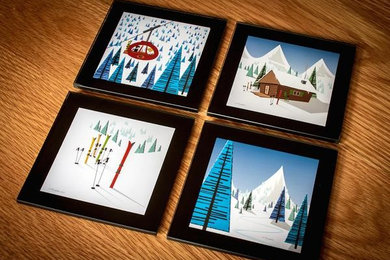 Snow Art Coasters for your Ski Lodge or Chalet