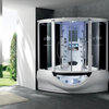 The Superior Steam Shower Sauna With Jacuzzi Whirlpool Massage Bathtub, White