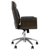 Byron Mid-Century Modern Swivel Office Chair, Black/Gray/Silver