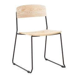 Winnie Matte Black Dining Chair with Solid European Oak Seat and Backrest by Gli - Dining Chairs