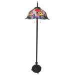 CHLOE Lighting - CARRELL, Tiffany-Style 3 Light Roses Floor Lamp, 20" Shade - This Tiffany-style Roses floral design 3-light floor lamp features an antique bronze finish that will complement many decors throughout your home. Hand crafted from individually hand cut of 740 pieces copper-Foiled stained glass and 66 beads that will add color and beauty to any space.(3) 100 Watt max E26 Type A Bulb (not included)