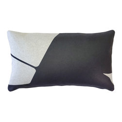 Pillow Decor - Boketto Charcoal Black Throw Pillow 12x19, with Polyfill Insert - Decorative Pillows