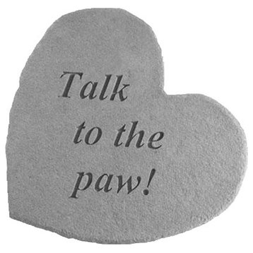 "Talk to the Paw" Heart Garden Stone