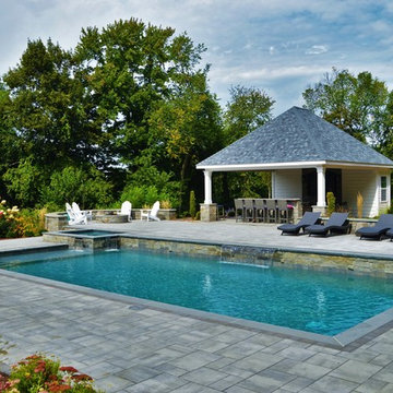 Geometric Pool with Geometric Spa