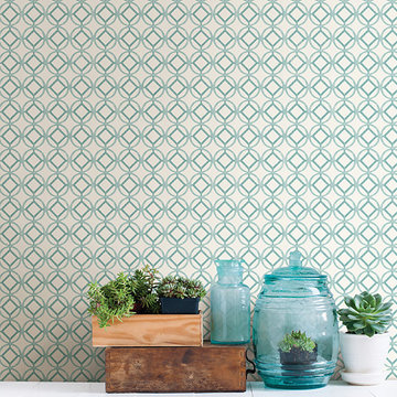 Star Bat Aqua Geometric Wallpaper