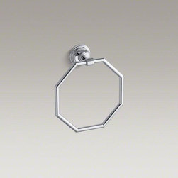 KOHLER Polished Chrome Pinstripe&reg; Towel Ring - Towel Rings