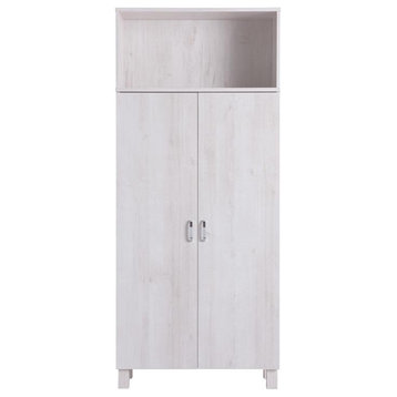 Furniture of America Astro Contemporary Wood 5-Shelf Pantry in White Oak