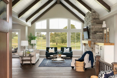 Living room - modern living room idea in Austin