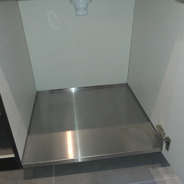 Poggenpohl Interior Sink Cabinet with Stainless Steel Shelf cover