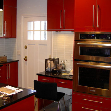 IKEA Kitchen Abstrakt Red in South Orange