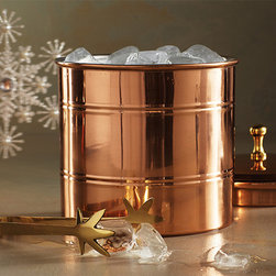 3 qt. 7 in. Dia x 8.75 in. x 7 in. H Decor Copper Lined Ice Bucket with Brass 7. - Products