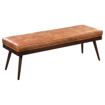 Poly and Bark Luca Leather Bench, Cognac Tan