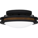 Quoizel - Quoizel Flush Mount 3-Light Flush Mount in Natural Iron - The Gainsborough flush mount is a practical choice for a foyer or bathroom in homes featuring traditional design schemes. The natural iron finish gives way to an etched glass shade. Its low-profile silhouette also accommodates rooms with lower ceilings.  This light requires 3 ,  Watt Bulbs (Not Included) UL Certified.