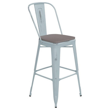 Flash Furniture Colorful Bar Stool With Poly Resin Seat ET-3534-30-KB-PL1C-GG