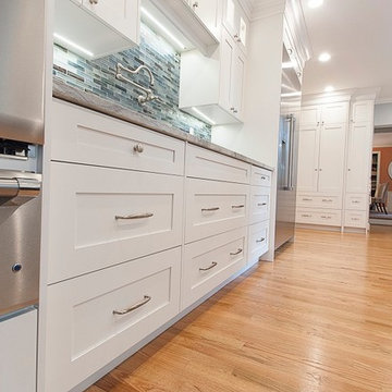 White Shaker Full Overlay Inset Kitchen Remodel