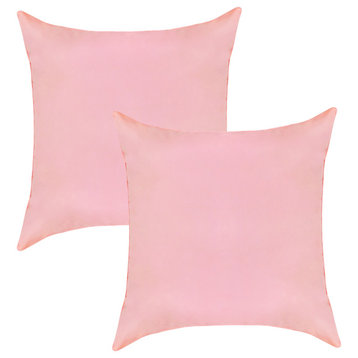 A1HC Nylon PU Coat Indoor/Outdoor Pillow Covers, Set of 2, Pink Flare, 22"x22"