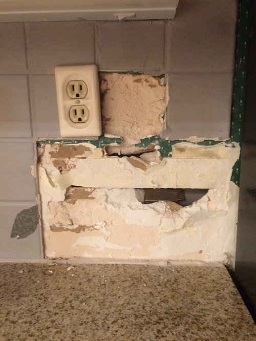 Kitchen Backsplash Removal Gone Wrong, How To Remove A Tile Backsplash