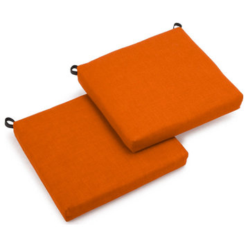 20"x19" Spun Polyester Chair Cushion, Set of 2, Orange