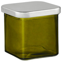 8.5 oz Square Glass Candle Container, Vintage Green