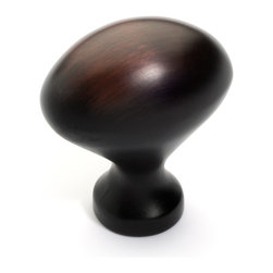 Dynasty Hardware - Egg Cabinet Knob Aged Oil Rubbed Bronze - Cabinet And Drawer Knobs