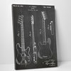 Fender Bass Guitar Patent Blueprint Gallery Wrapped Canvas Wall Art, 20"x16"