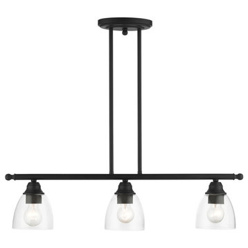 Black Transitional, Colonial, Linear Chandelier