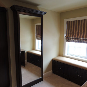 Walk In Closet with Island and Custom mirror unit