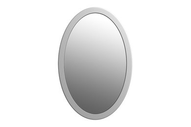 580mm Oval Mirror with Matte Stone Edge Finish