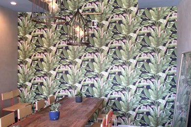 Photo of a tropical dining room in Los Angeles.