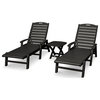 Trex Outdoor Furniture Yacht Club 3-Piece Chaise Set, Charcoal Black