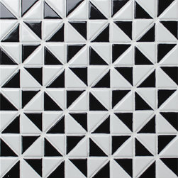 Windmill Series: A Dynamic Triangle Tile TR1-MW-GW-B - Mosaic Tile