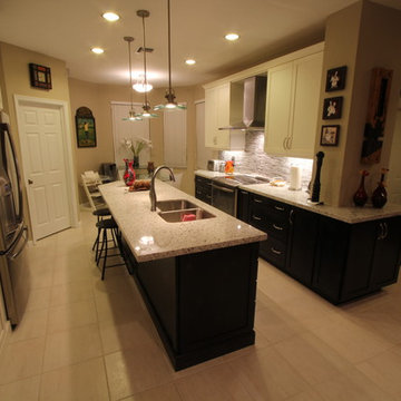 Two-Toned Contemporary Kitchen Remodel Featuring Granite Countertop