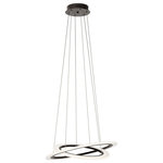 elan - elan Hyvo 2-Light LED Chandelier, Bronze - Hyvo creates a fluid and artistic style - like acrobatic rings in motion. Choose from a configuration that works for your space and let the light radiate from the Etched White Acrylic diffuser rims for a striking look.