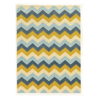 Trio Collection, 60W X 84D X 1.5H, Blue - Contemporary - Area Rugs - by ...