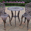 3 Pc Bistro Table Set in Antique Bronze - Tea Rose