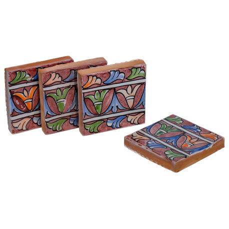 Hand Painted 4"x4" Border Moroccan Tile