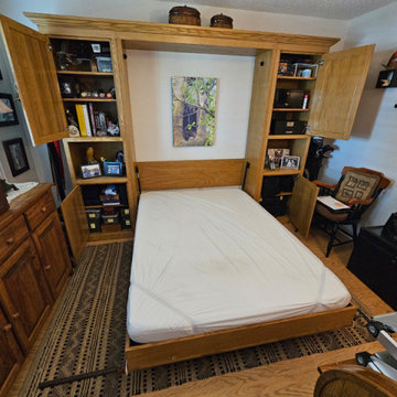 Traditional Murphy Wall Bed, and Side Pier Storage Cabinets with Crown Molding